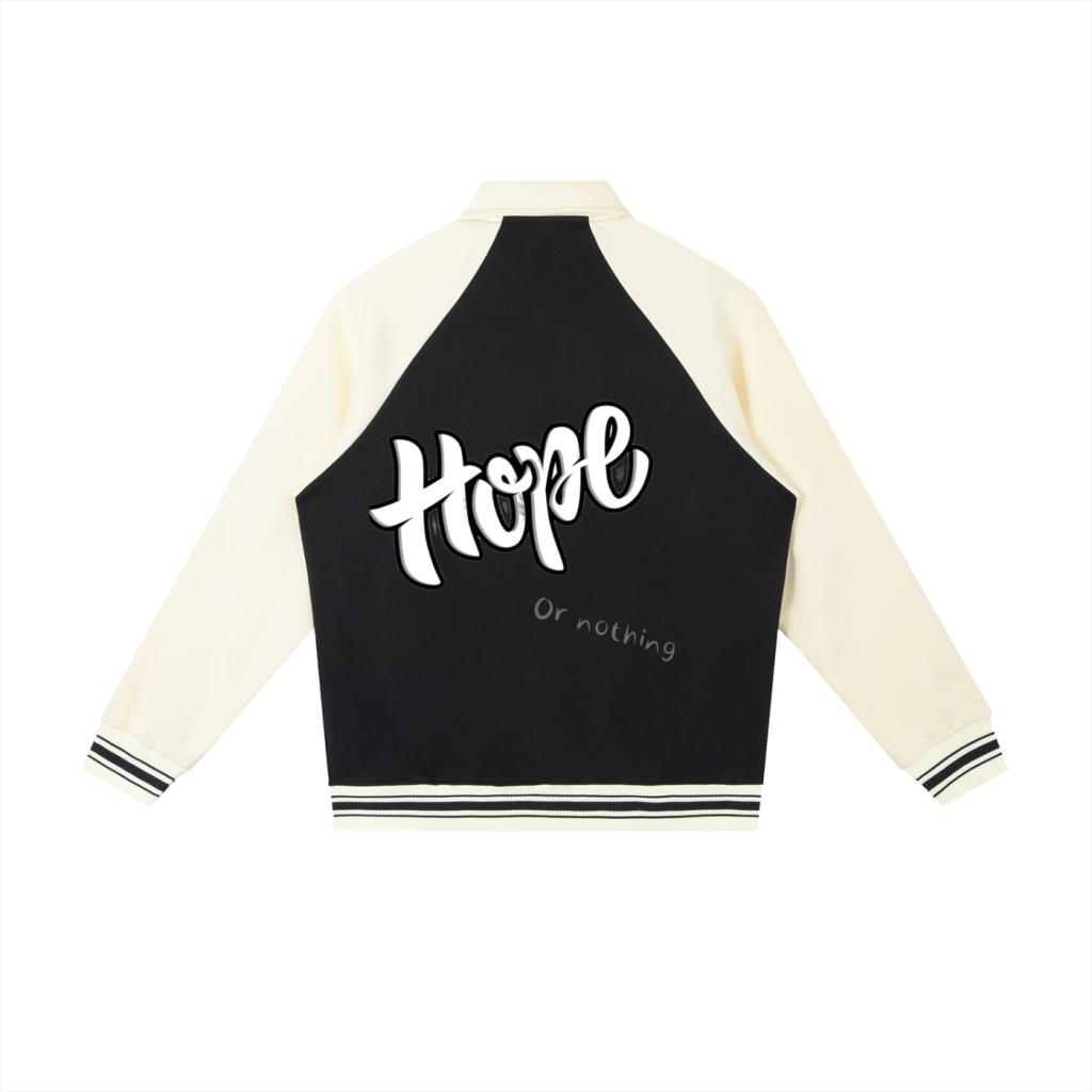 Contrast Raglan Sleeve Baseball Jacket