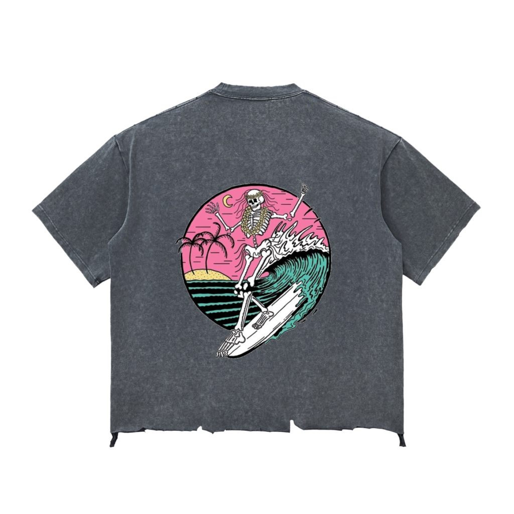 Snow Wash Raw-Hem Boxy T-shirt