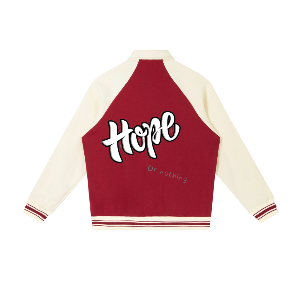 Contrast Raglan Sleeve Baseball Jacket