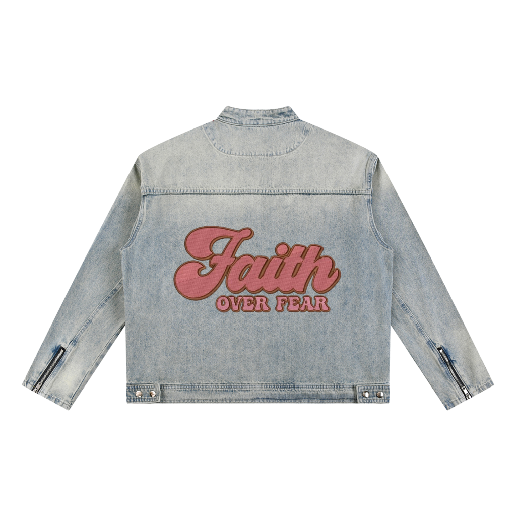 Vintage Wash Zip Denim Jacket